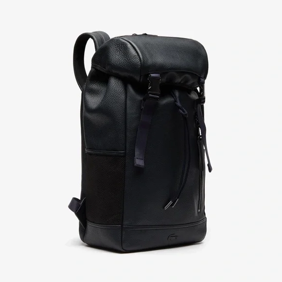 NWOT Lacoste Men's Altitude Genuine Cow Leather Flap Backpack - Picture 2 of 16